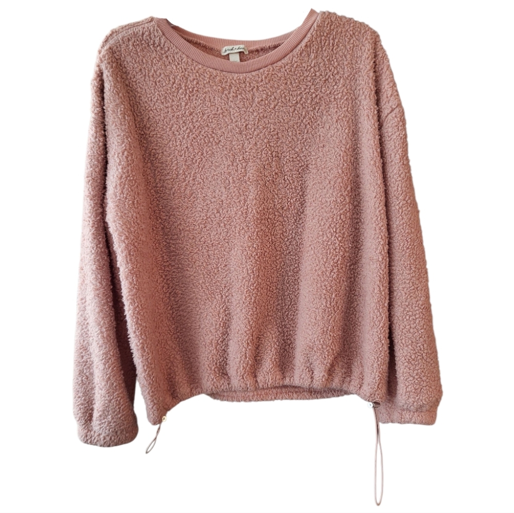 Derek Heart Cozy Pink Crew Neck Fuzzy Top- Size L